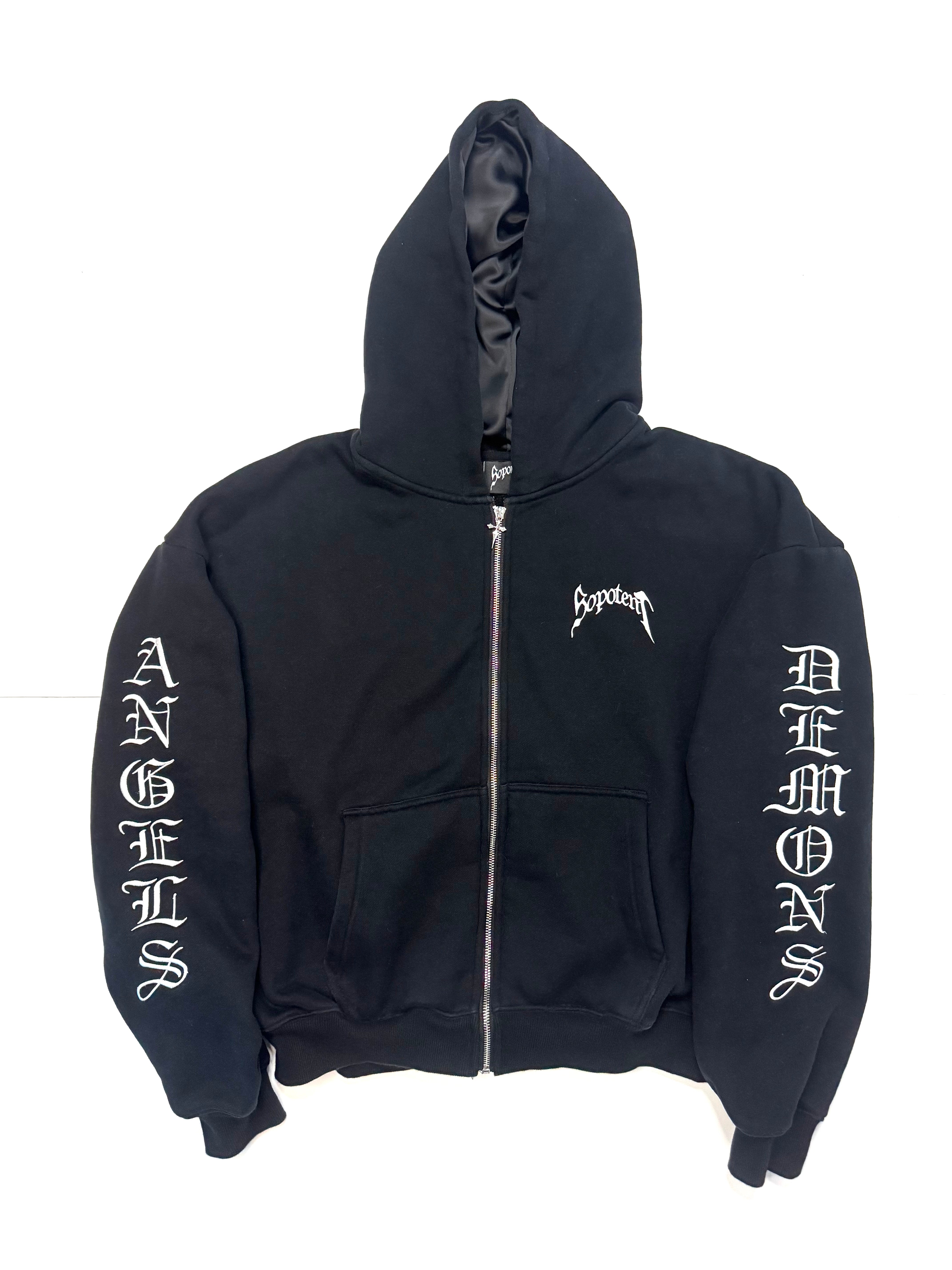 Demons & Angels Zip Up Black